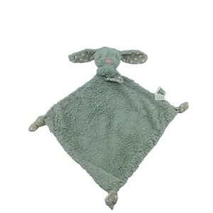Kellytoy Gray Plush Bunny Lovey Knotted Corners Rattle Security Blanket